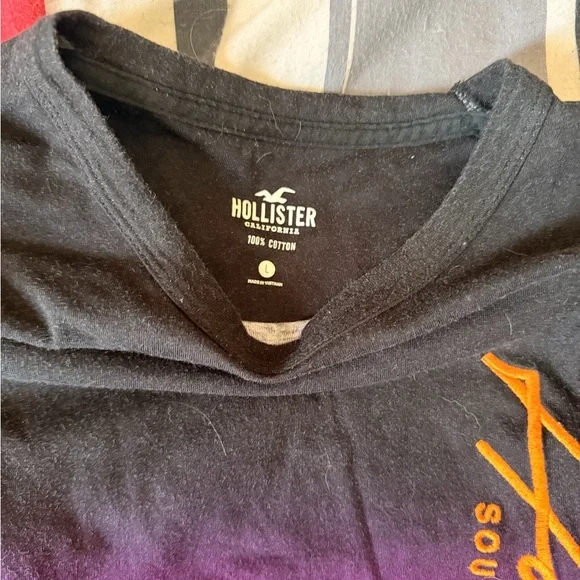 Hollister men’s summer Gradient T-Shirts - Orange and Purple - Picture 2 of 3